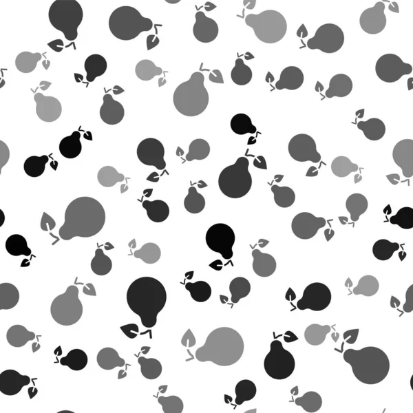 Icône Poire Noire Motif Isolé Sans Couture Sur Fond Blanc — Image vectorielle
