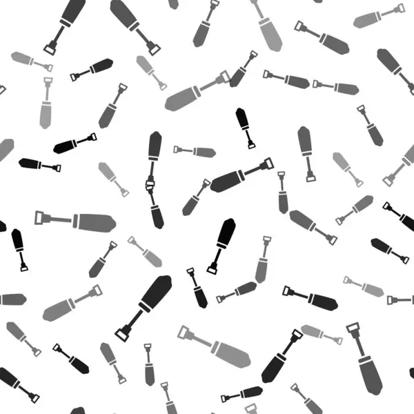 Zwarte Schroevendraaier Pictogram Geïsoleerd Naadloos Patroon Witte Achtergrond Symbool Van — Stockvector