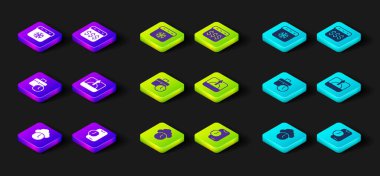 Saat Alarmı uygulamasını mobil çalışma zamanı Sunrise Payday takvimini dolar ve takvim kış simgesiyle ayarla. Vektör.