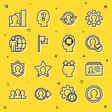 Satır Ayarla Hesap Ekranı Oluştur İnsan Kaynakları Yer belirleyici Kafa Avlama Üretici İnsan ve simgesi. Vektör.