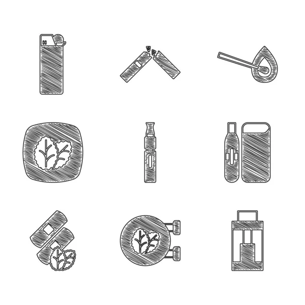 Zestaw Elektroniczny Sklep Liśćmi Tytoniu Vape Mod Device Medical Nicotine — Wektor stockowy