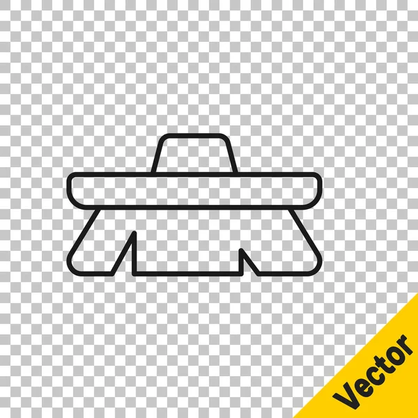 Cepillo Línea Negra Para Icono Limpieza Aislado Sobre Fondo Transparente — Archivo Imágenes Vectoriales