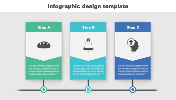 Fixer Pain Chrétien Cloche Église Prêtre Modèle Infographie Entreprise Vecteur — Image vectorielle