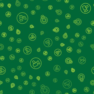 Leaf Eco sembolü, fabrika üretimi ve pürüzsüz desen üzerinde doğrudan güneş ışığı yok. Vektör.