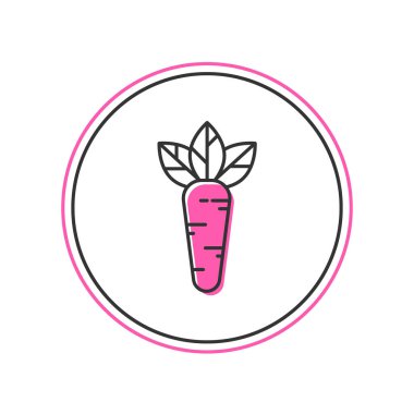 Doldurulmuş havuç simgesi beyaz arkaplanda izole edilmiş. Vektör.