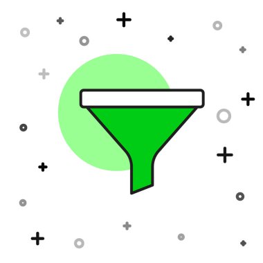 Doldurulmuş huni ya da filtre simgesi beyaz arkaplanda izole edildi. Vektör.