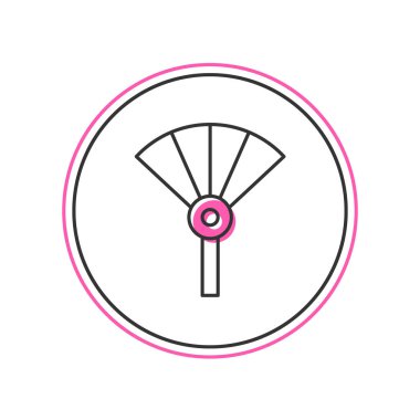 Beyaz arka planda izole edilmiş geleneksel Çin ya da Japon katlama hayran ikonu. Vektör.