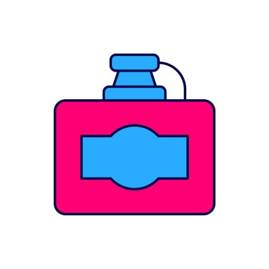 Filled outline Cardboard box of wine icon isolated on white background. Vector.