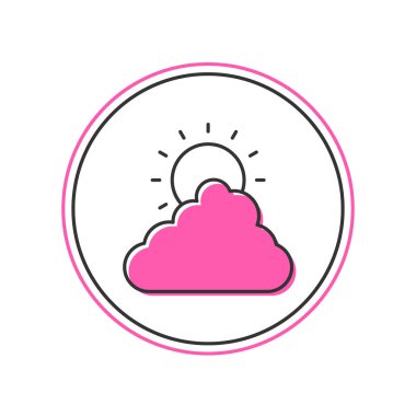 Güneş ve hava durumu ikonu beyaz arkaplanda izole edildi. Vektör.