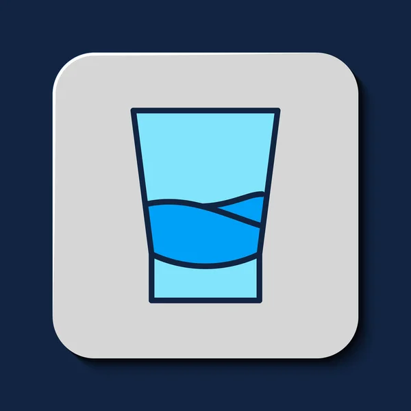 Gefüllte Umrisse Glas Mit Wodka Symbol Isoliert Auf Blauem Hintergrund — Stockvektor