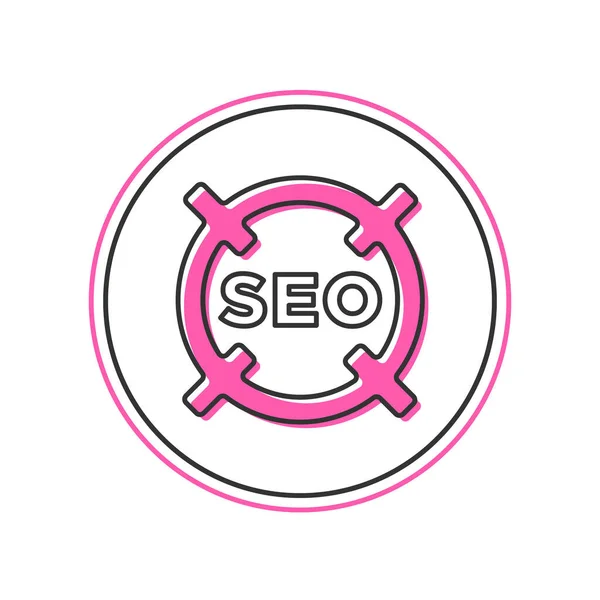 Filled Outline Seo Optimization Icon Isolated White Background Vector — Stock vektor