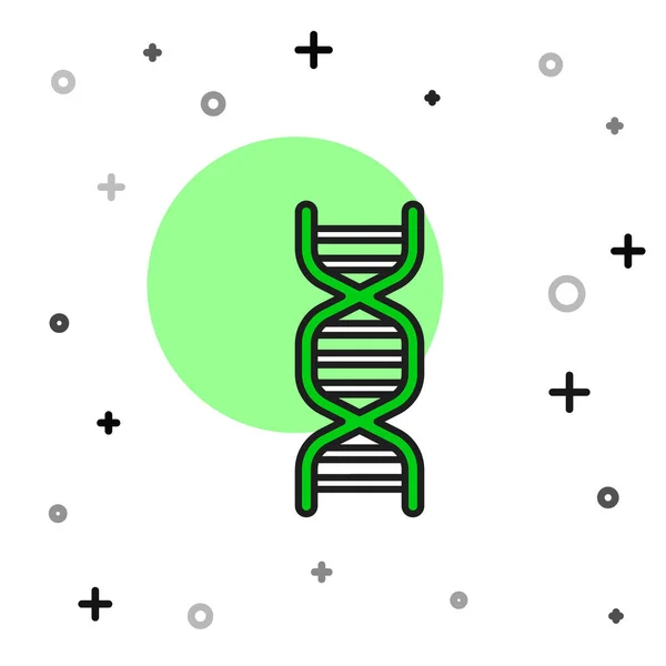 Esboço Preenchido Ícone Símbolo Dna Isolado Fundo Branco Vetor — Vetor de Stock