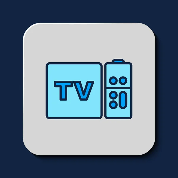 Mavi Arkaplanda Izole Edilmiş Çokluortam Televizyon Kutusu Alıcısı Uzaktan Kumanda — Stok Vektör