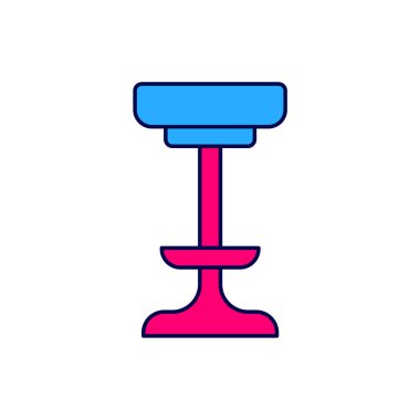 Beyaz arkaplanda izole edilmiş ana hatlı sandalye simgesi. Vektör.