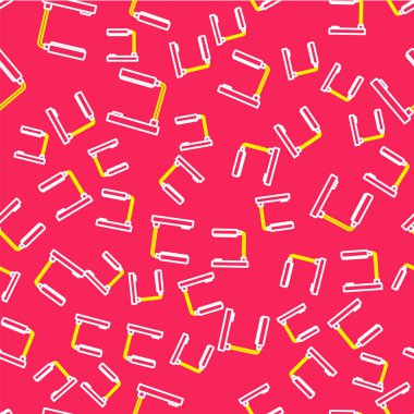 Çizgi masa lambası simgesi kırmızı arkaplanda izole edilmiş. Ofis lambası. Vektör.