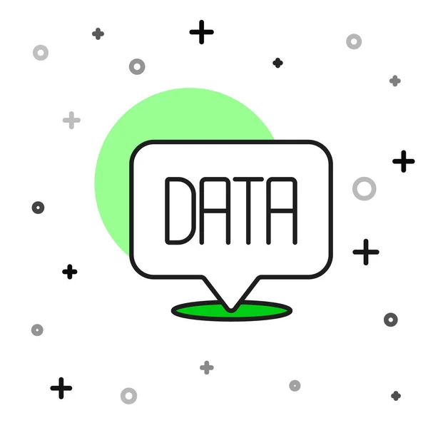 Filled Outline Data Analysis Icon Isolated White Background Business Data — Διανυσματικό Αρχείο