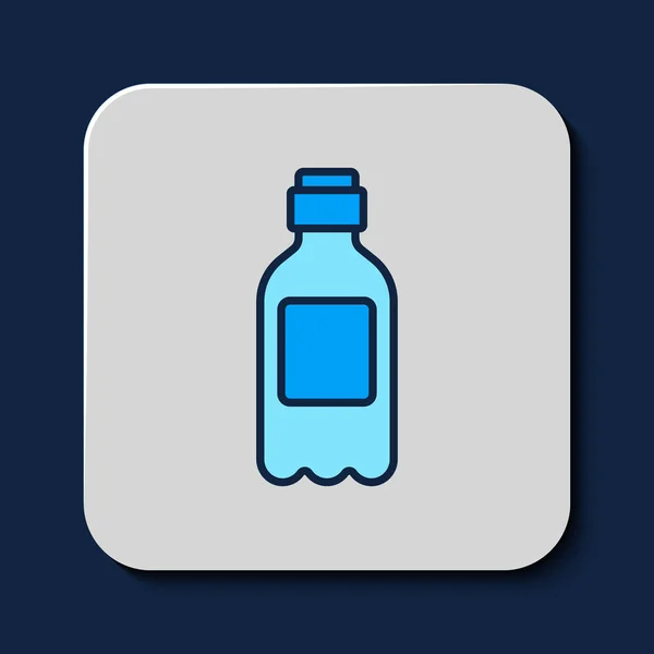 Filled Outline Bottle Water Icon Isolated Blue Background Soda Aqua — 图库矢量图片