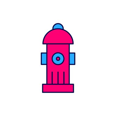 Beyaz arkaplanda izole edilmiş ana hatlı yangın musluğu simgesi. Vektör.