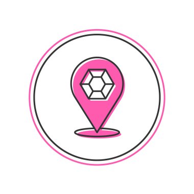 Doldurulmuş Taş Taşı simgesi beyaz arkaplanda izole edildi. Mücevher sembolü. Elmas. Vektör.