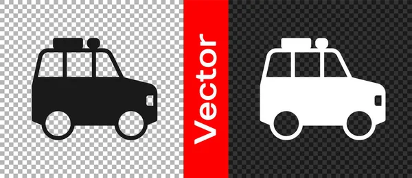 Черный Автомобиль Значок Изолирован Прозрачном Фоне Вектор — стоковый вектор