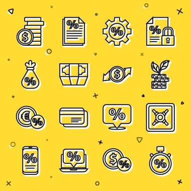 Satır Stopwatch ve% güvenli dolar fabrika teçhizatı ile Yığınlar kağıt para para çanta para para para para para çanta dolar ve mali büyüme ikonu. Vektör.