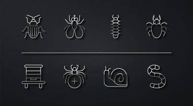 Arılar için Chafer böcek kovanını hazırlayın. Böcek geyiği, Salyangoz, Böcek, Böcek, Solucan ve Çıyan ikonu. Vektör.