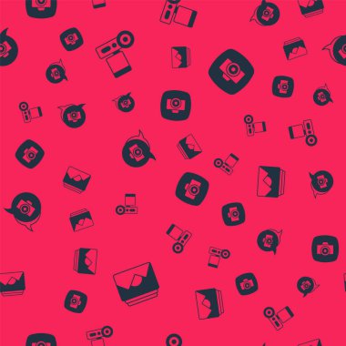 Foto çerçeve kamera ve kusursuz desen ayarlayın. Vektör.