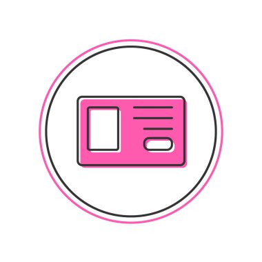 Doldurulmuş kimlik tanımlama simgesi beyaz arkaplanda izole edildi. Sunum için, şirketin kimliği için, reklam için kullanılabilir. Vektör.