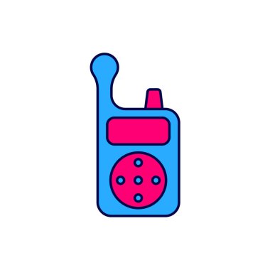 Doldurulmuş Bebek Monitörü Telsiz simgesi beyaz arkaplanda izole edildi. Vektör.