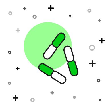 Beyaz arkaplanda izole edilmiş ana hatlı virüs simgesi. Corona virüsü 2019-nCoV. Bakteri ve mikroplar, hücre kanseri, mikrop, mantar. Vektör.