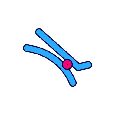 Doldurulmuş saç tokası simgesi beyaz arkaplanda izole edildi. Vektör.