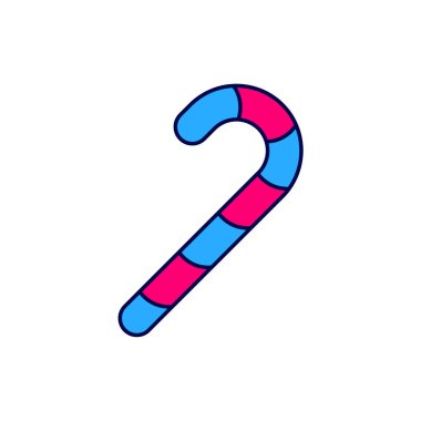 Beyaz arka planda izole edilmiş çizgili çizgili Noel şekeri ikonu. Mutlu Cadılar Bayramı Partisi. Vektör.