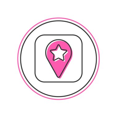 Kamp ya da turlar için ana hatları doldurulmuş ve beyaz arka planda izole edilmiş seyahat simgesi. Vektör.