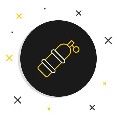 Aqualung simgesi beyaz arkaplanda izole edildi. Dalgıçlar için oksijen tüpü. Dalış ekipmanları. Olağanüstü bir spor. Su altı ekipmanları. Renkli taslak konsepti. Vektör.