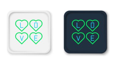 Sevgi satırı metin simgesi beyaz arkaplanda izole edildi. Sevgililer Günü tebrik kartı şablonu. Renkli taslak konsepti. Vektör.