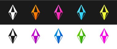 Mücevher taşı simgesini siyah beyaz arkaplanda izole et. Mücevher sembolü. Elmas. Vektör.