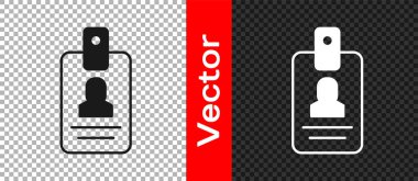 Şeffaf arkaplanda siyah kimlik simgesi izole edildi. Sunum için, şirketin kimliği için, reklam için kullanılabilir. Vektör.