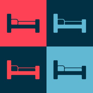 Pop Art Bed simgesi renk arkaplanda izole edildi. Vektör.