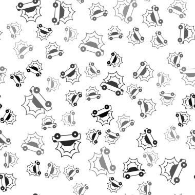 Siyah araba kazası ikonu beyaz arka planda izole edilmiş. Sigorta konsepti. Güvenlik, güvenlik, koruma, konsept koruma. Vektör.