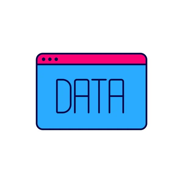 Filled Outline Data Analysis Icon Isolated White Background Business Data — Διανυσματικό Αρχείο