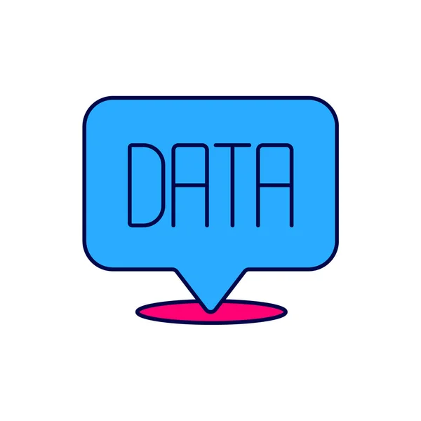 Filled Outline Data Analysis Icon Isolated White Background Business Data — Διανυσματικό Αρχείο