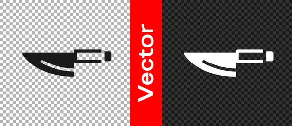 Black Knife Icoon Geïsoleerd Transparante Achtergrond Bestek Symbool Vector — Stockvector