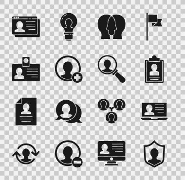 Kullanıcı korumasını Pano Projesi takım tabanı tabanlı dizüstü bilgisayarla ayarla. Arama simgesi için hesap ekranı tanımlama rozeti oluştur ve büyüteç kullan. Vektör.