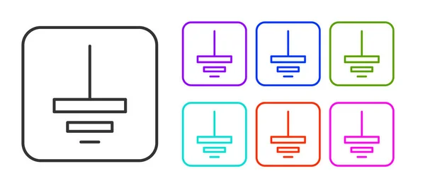 Schwarze Linie Elektrisches Symbol Boden Symbol Isoliert Auf Weißem Hintergrund — Stockvektor