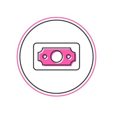 Doldurulmuş kağıt yığınları para para ikonu beyaz arka planda izole. Para desteleri. Para birimi. Vektör.