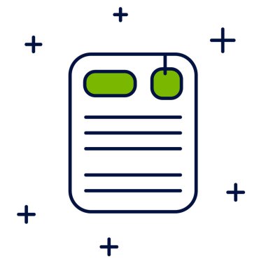 Beyaz arkaplanda izole edilmiş ana hatlı dosya dizin simgesi. Vektör.