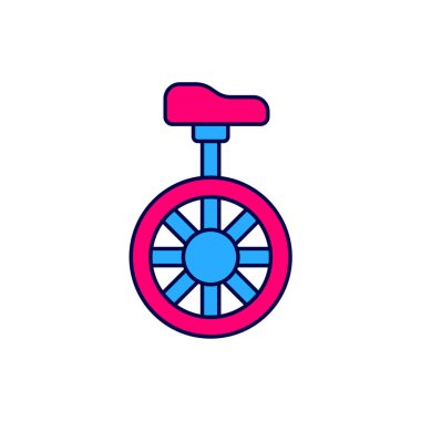 Filled outline Unicycle or one wheel bicycle icon isolated on white background. Monowheel bicycle. Vector.