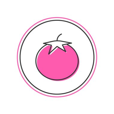 Filled outline Tomato icon isolated on white background. Vector.