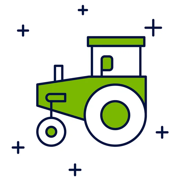 Filled Outline Tractor Icon Isolated White Background Vector — Vettoriale Stock