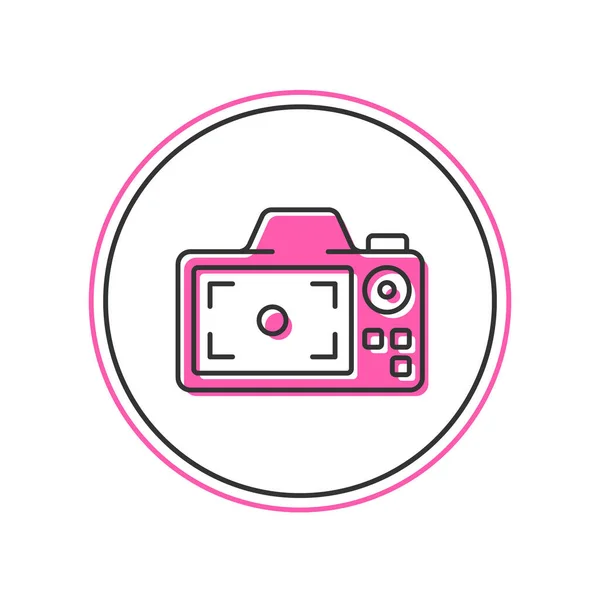 Заполненный Контур Иконка Фотокамеры Изолированы Белом Фоне Фотокамера Цифровая Фотография — стоковый вектор
